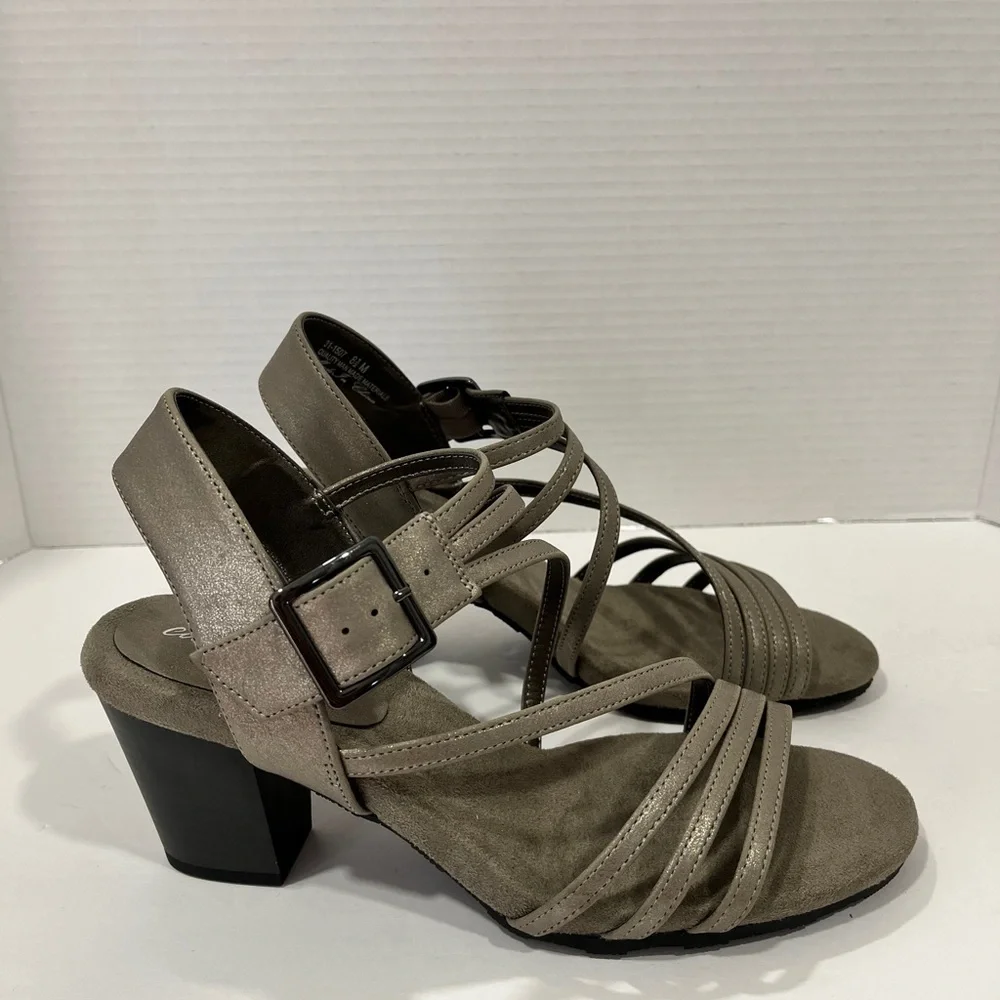 Easy Street Orien‎ Heeled Sandal-Size: 8.5 Color: Pewter